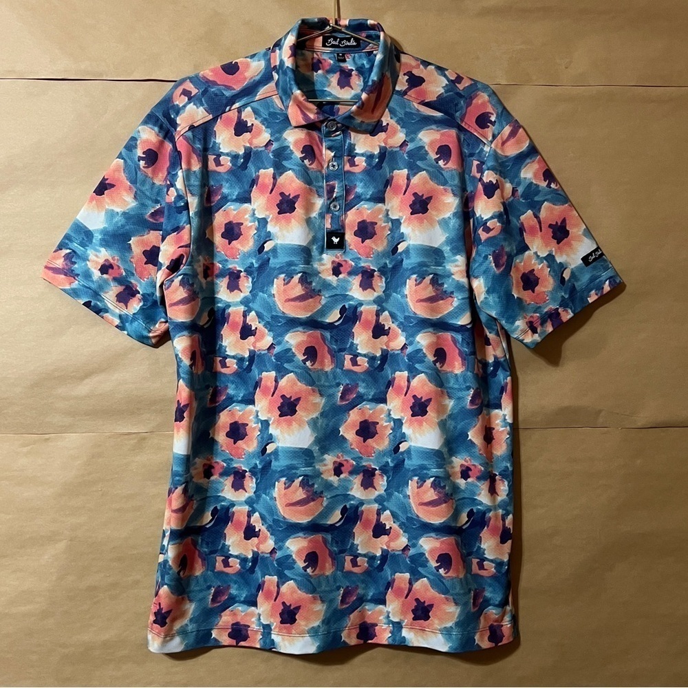 Bad Birdie Men's Woodstock Polo Shirt Athletic Fit Golf Performance Size M FLAW